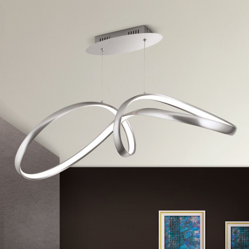 LED Reguliuojamas pakabinamas sietynas CIRCUS LED/36W/230V sidabras