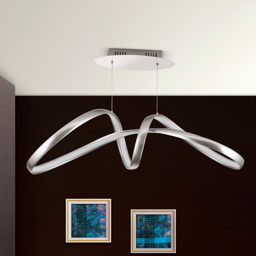LED Reguliuojamas pakabinamas sietynas CIRCUS LED/36W/230V sidabras