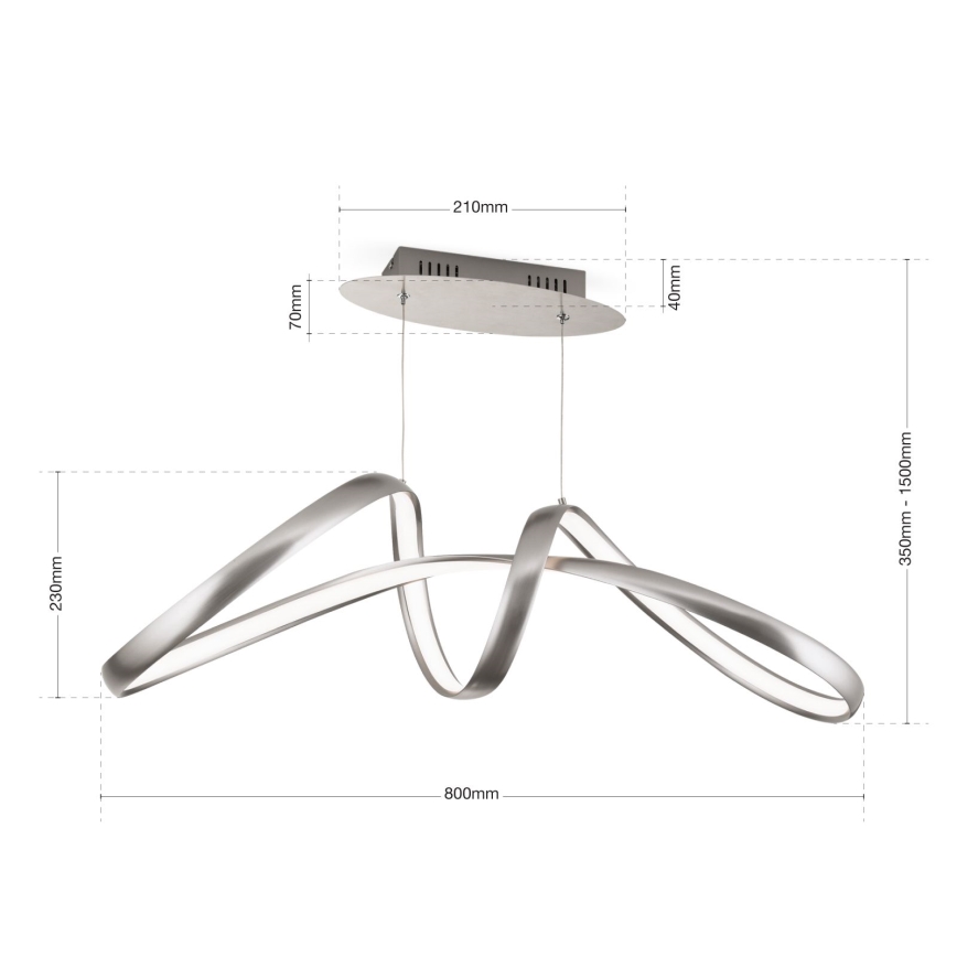 LED Reguliuojamas pakabinamas sietynas CIRCUS LED/36W/230V sidabras