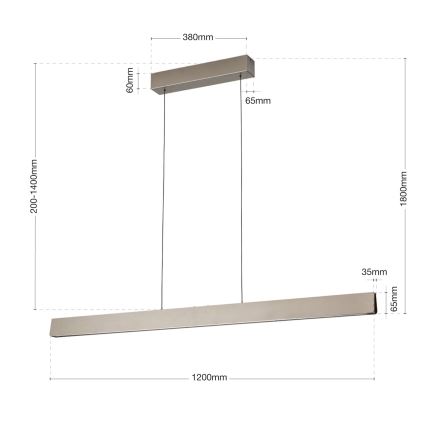 LED Reguliuojamas pakabinamas sietynas TARA LED/44W/230V 2700/3800/4500/5700K matinis chromas