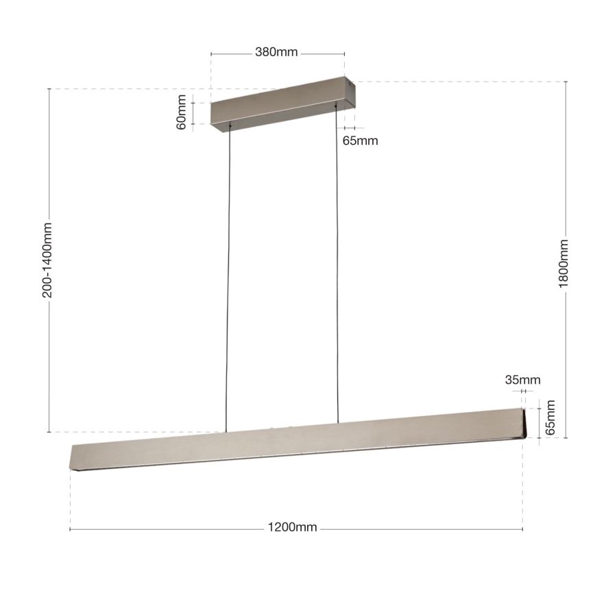LED Reguliuojamas pakabinamas sietynas TARA LED/44W/230V 2700/3800/4500/5700K matinis chromas