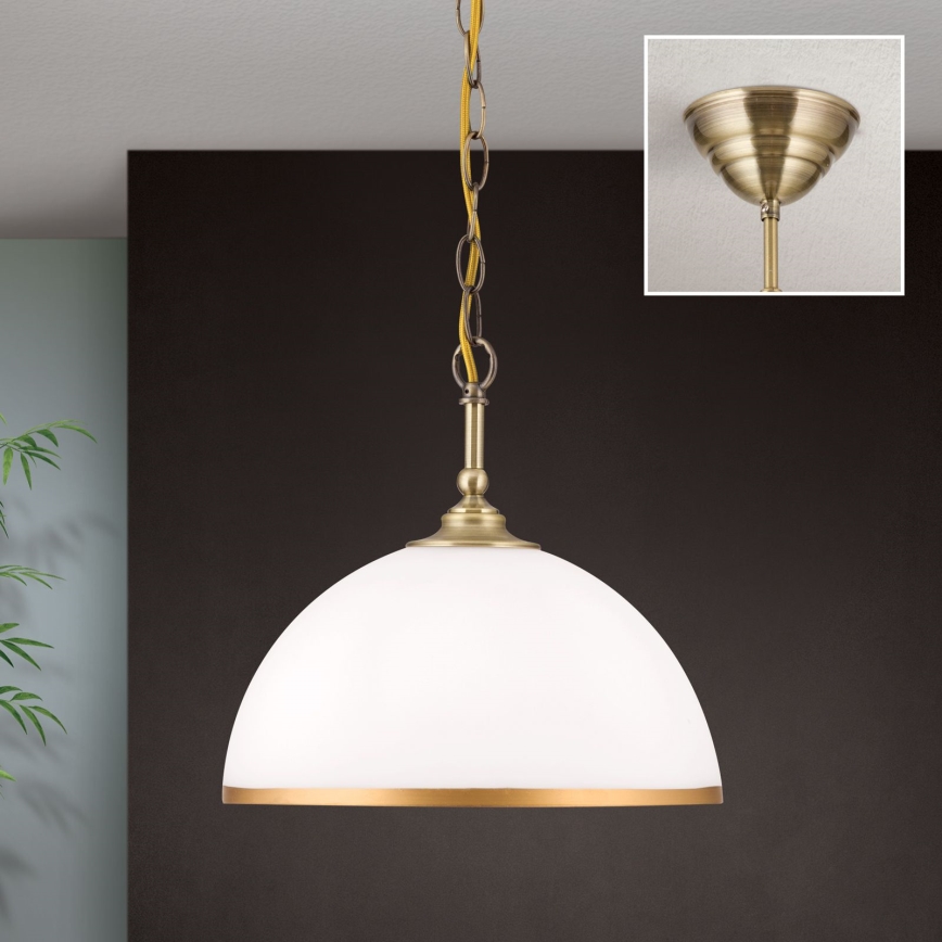 Sietynas, kabinamas ant grandinės OLD LAMP 1xE27/40W/230V diametras 30 cm balta/žalvaris