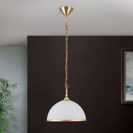 Sietynas, kabinamas ant grandinės OLD LAMP 1xE27/40W/230V diametras 30 cm balta/žalvaris