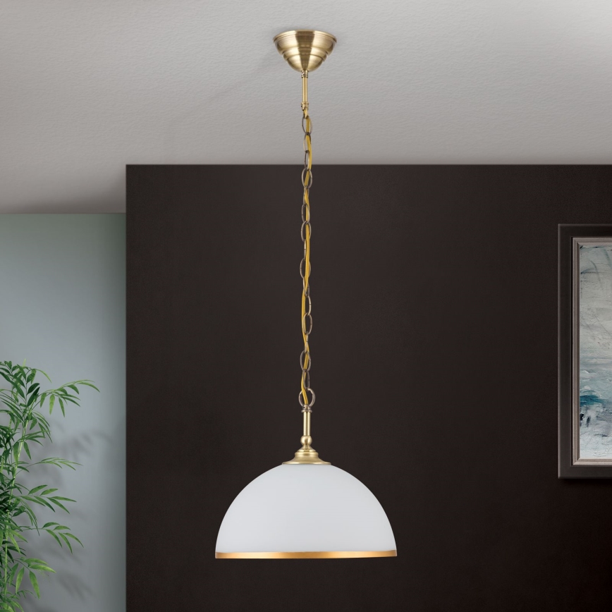 Sietynas, kabinamas ant grandinės OLD LAMP 1xE27/40W/230V diametras 30 cm balta/žalvaris