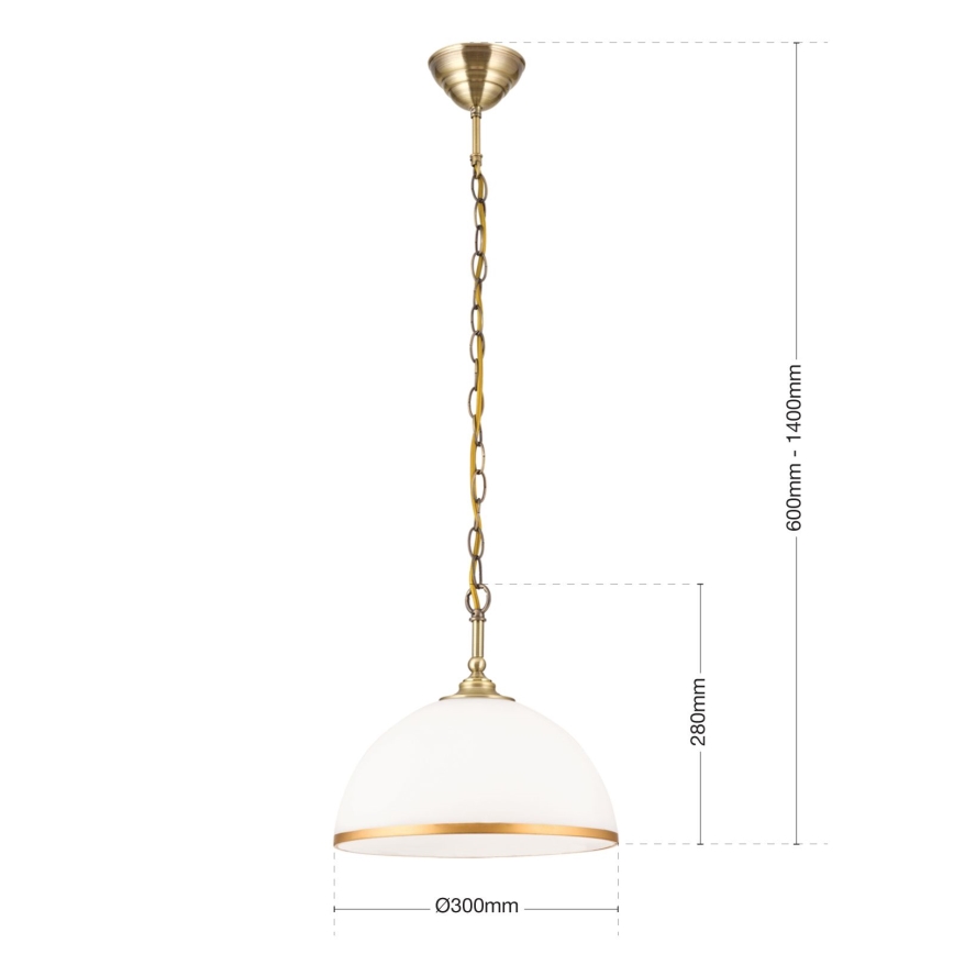 Sietynas, kabinamas ant grandinės OLD LAMP 1xE27/40W/230V diametras 30 cm balta/žalvaris