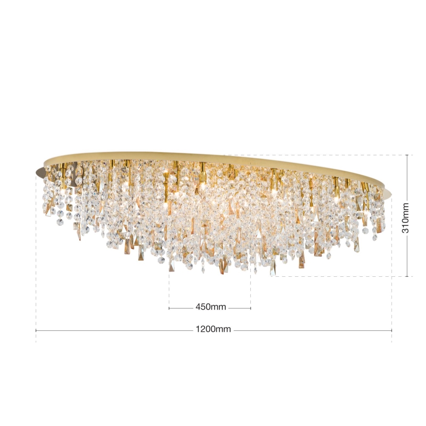 Krištolinis lubinis šviestuvas CRYSTALRIVER 21xG9/40W/230V auksas