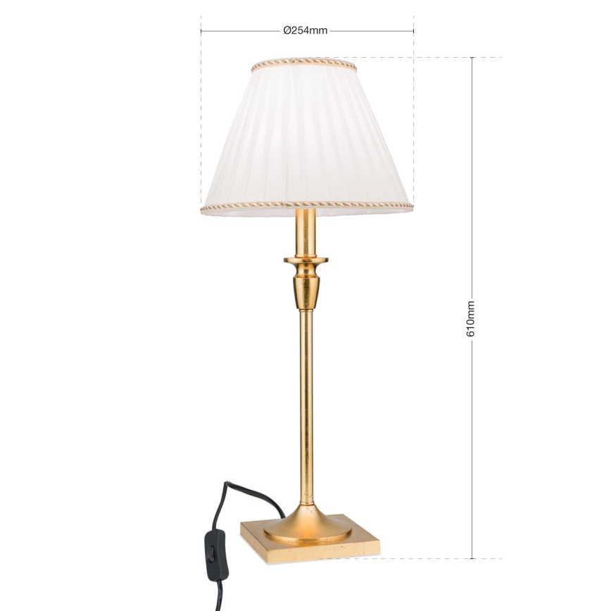 Stalinis šviestuvas FONSA 1xE27/60W/230V 61 cm balta/auksas