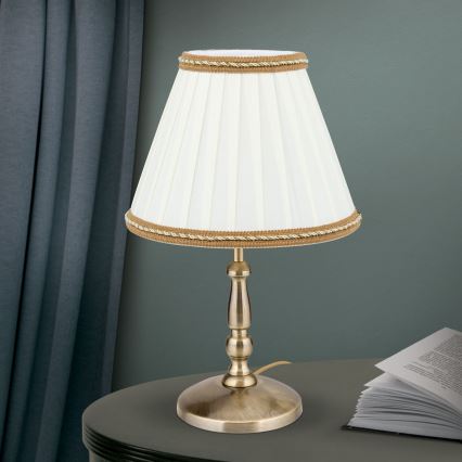 Stalinis šviestuvas TONIA 1xE27/60W/230V diametras 25 cm balta/bronza