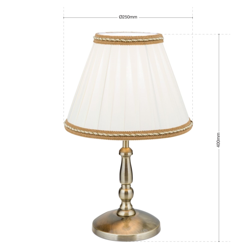 Stalinis šviestuvas TONIA 1xE27/60W/230V diametras 25 cm balta/bronza