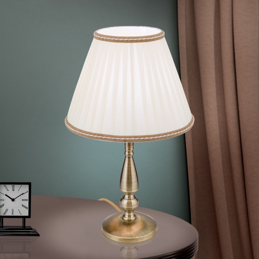Stalinis šviestuvas TONIA 1xE27/60W/230V diametras 30 cm balta/bronza