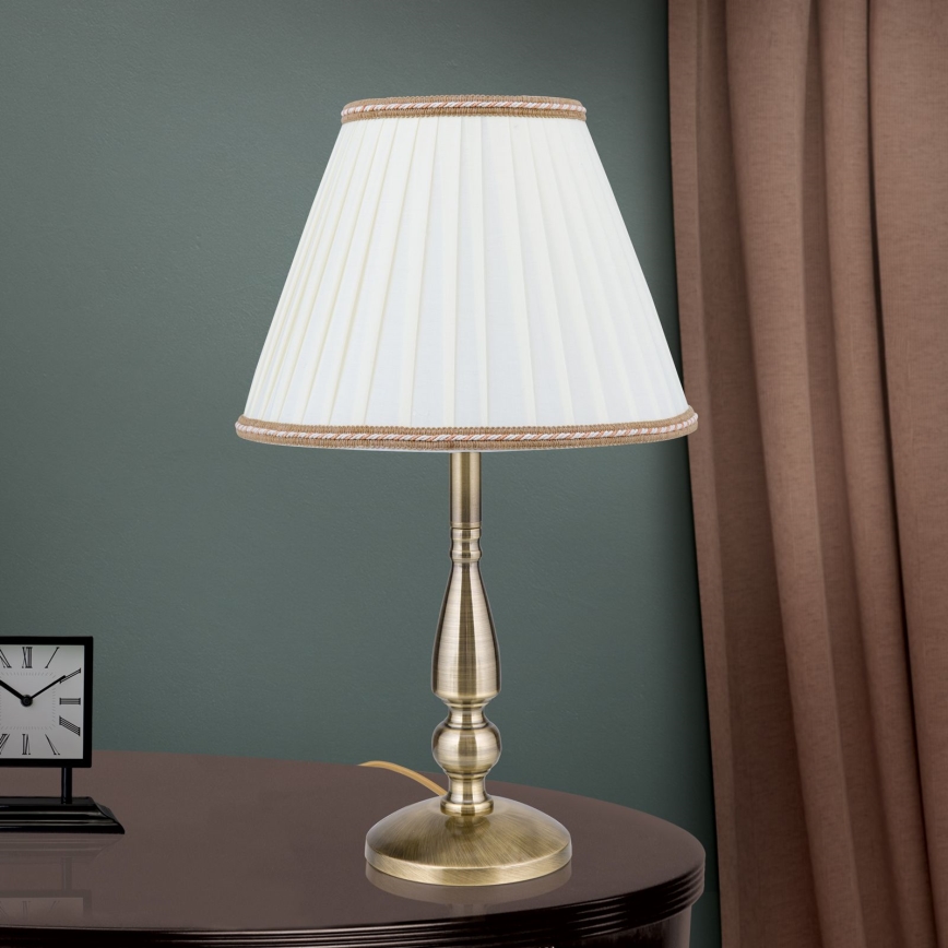 Stalinis šviestuvas TONIA 1xE27/60W/230V diametras 30 cm balta/bronza