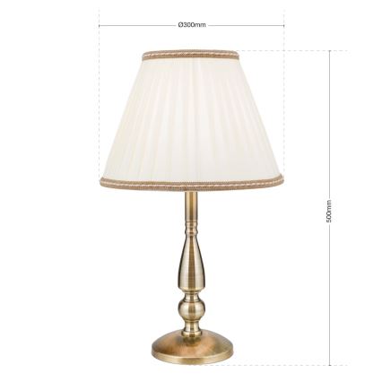 Stalinis šviestuvas TONIA 1xE27/60W/230V diametras 30 cm balta/bronza