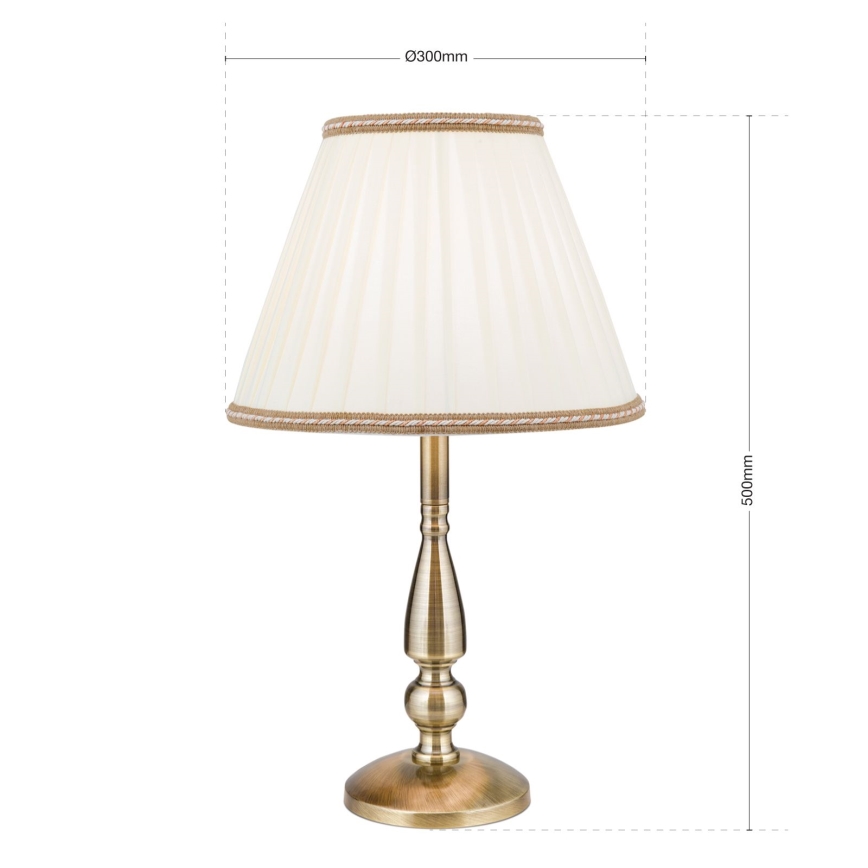 Stalinis šviestuvas TONIA 1xE27/60W/230V diametras 30 cm balta/bronza