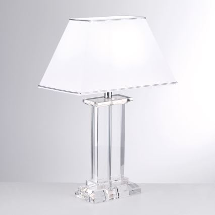 Krištolinis stalinis šviestuvas VERONIQUE 1xE27/60W/230V balta/permatoma
