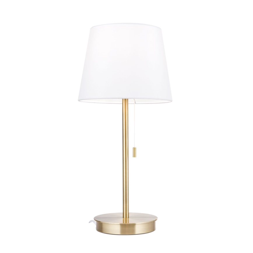 Stalinis šviestuvas su USB prievadu LUDWIG 1xE27/40W/230V 50 cm balta/auksas