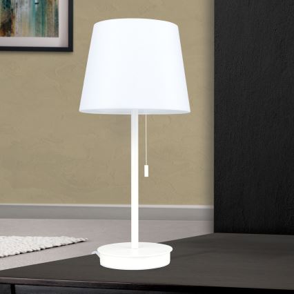 Stalinis šviestuvas su USB prievadu LUDWIG 1xE27/40W/230V 50 cm balta