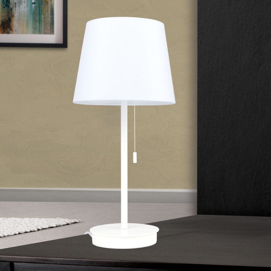 Stalinis šviestuvas su USB prievadu LUDWIG 1xE27/40W/230V 50 cm balta