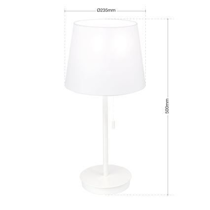 Stalinis šviestuvas su USB prievadu LUDWIG 1xE27/40W/230V 50 cm balta