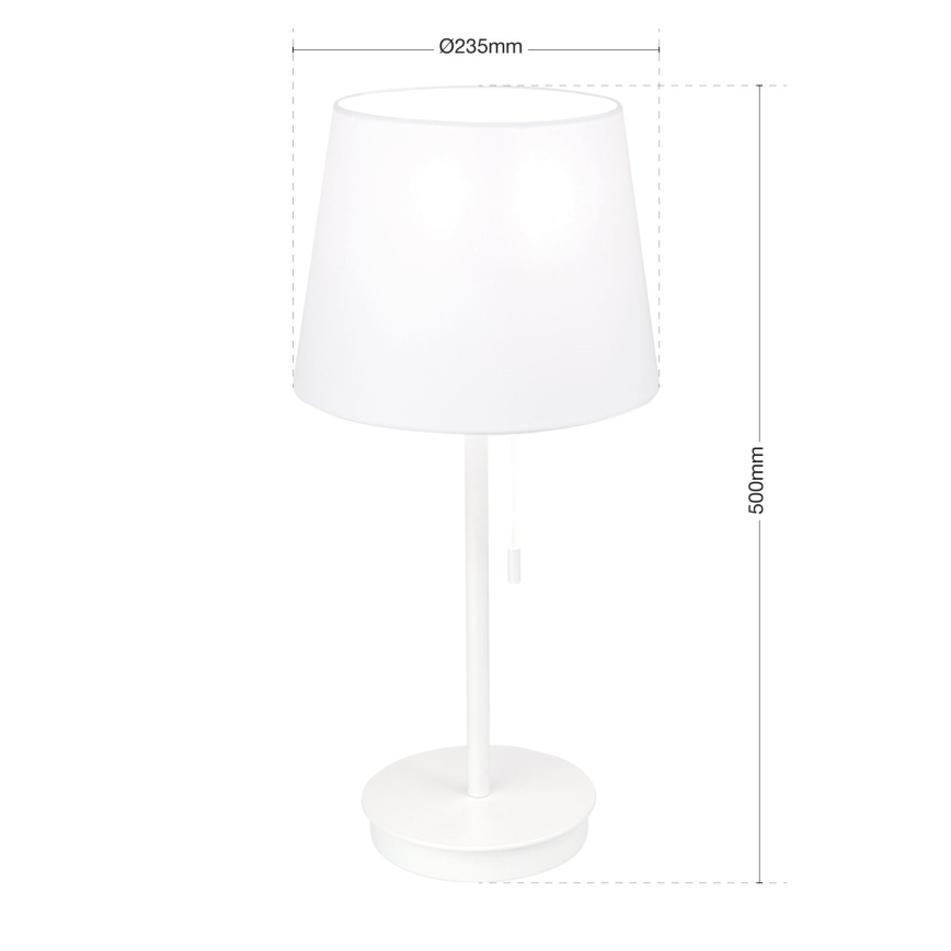 Stalinis šviestuvas su USB prievadu LUDWIG 1xE27/40W/230V 50 cm balta