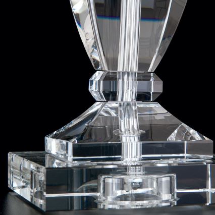 Krištolinis stalinis šviestuvas POKAL 1xE27/60W/230V balta/permatoma