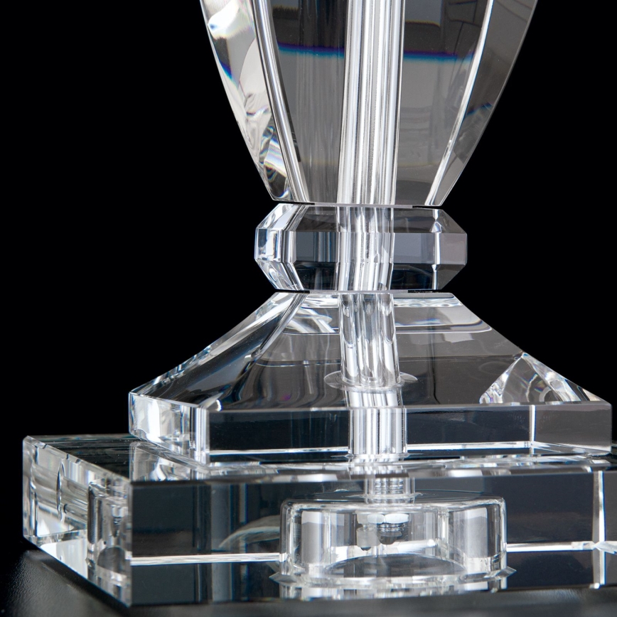 Krištolinis stalinis šviestuvas POKAL 1xE27/60W/230V balta/permatoma