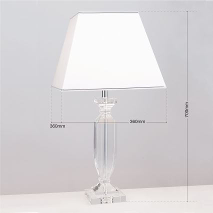 Krištolinis stalinis šviestuvas POKAL 1xE27/60W/230V balta/permatoma