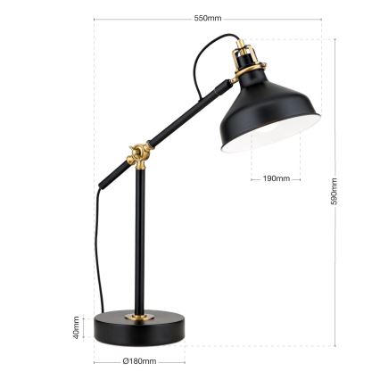 Stalinis šviestuvas SCHILLER 1xE27/40W/230V juoda/bronza