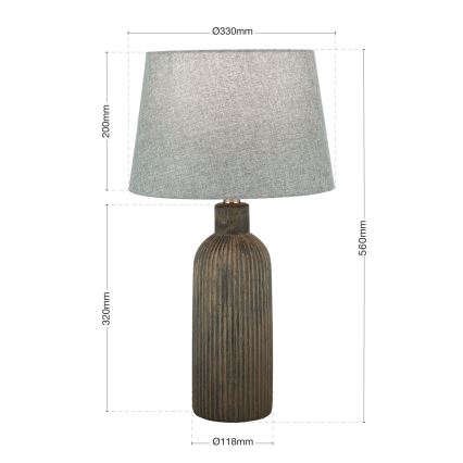 Stalinis šviestuvas ORCHID 1xE27/40W/230V keramika ruda/pilka