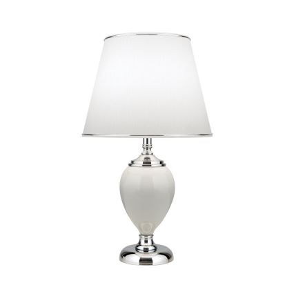 Stalinis šviestuvas OVUM 1xE27/40W/230V 48 cm keramika balta/blizgus chromas