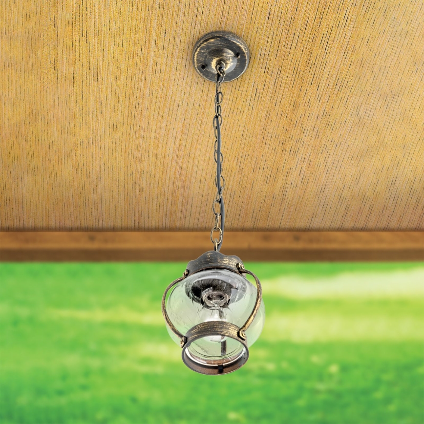 Lauko pakabinamas šviestuvas TAVERNA 1xE27/60W/230V IP23 bronza/patina