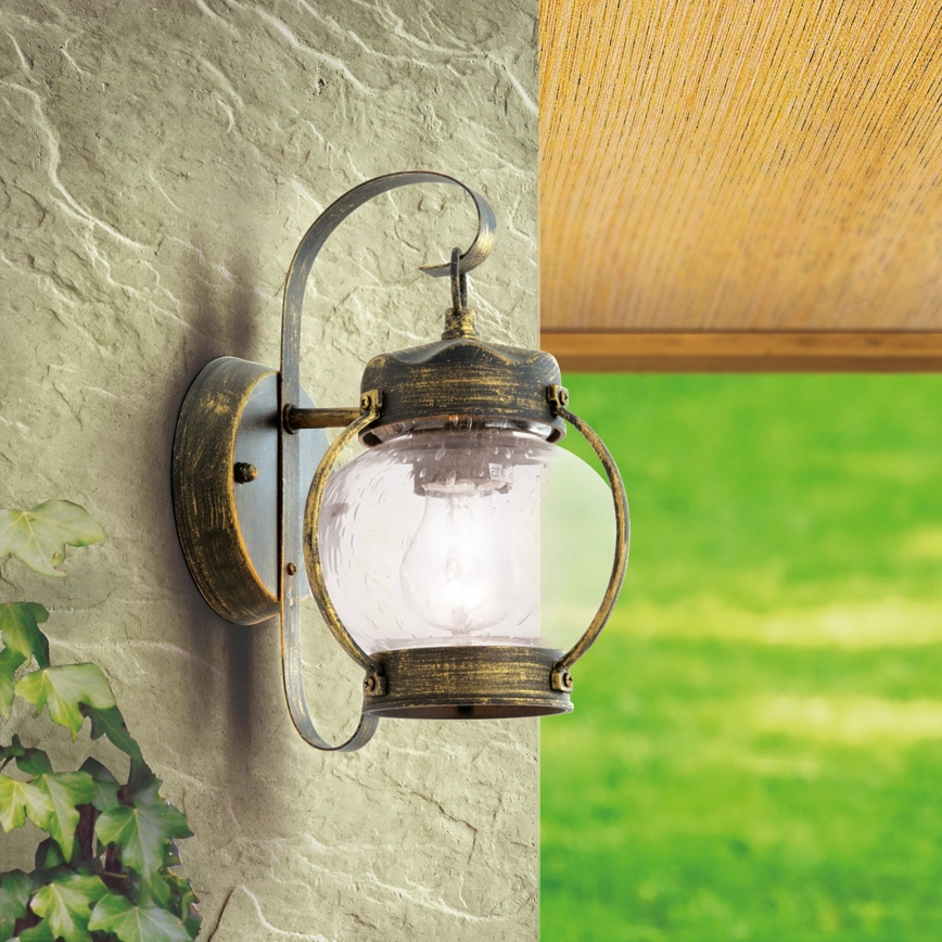 Lauko sieninis šviestuvas TAVERNA 1xE27/60W/230V IP23 bronza/patina