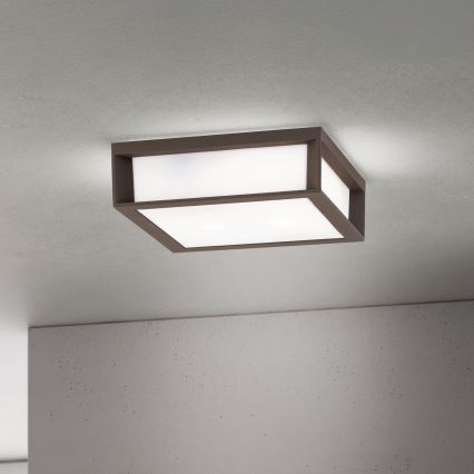 Lauko šviestuvas HENRY 2xE27/15W/230V 26x26 cm IP44 rudas