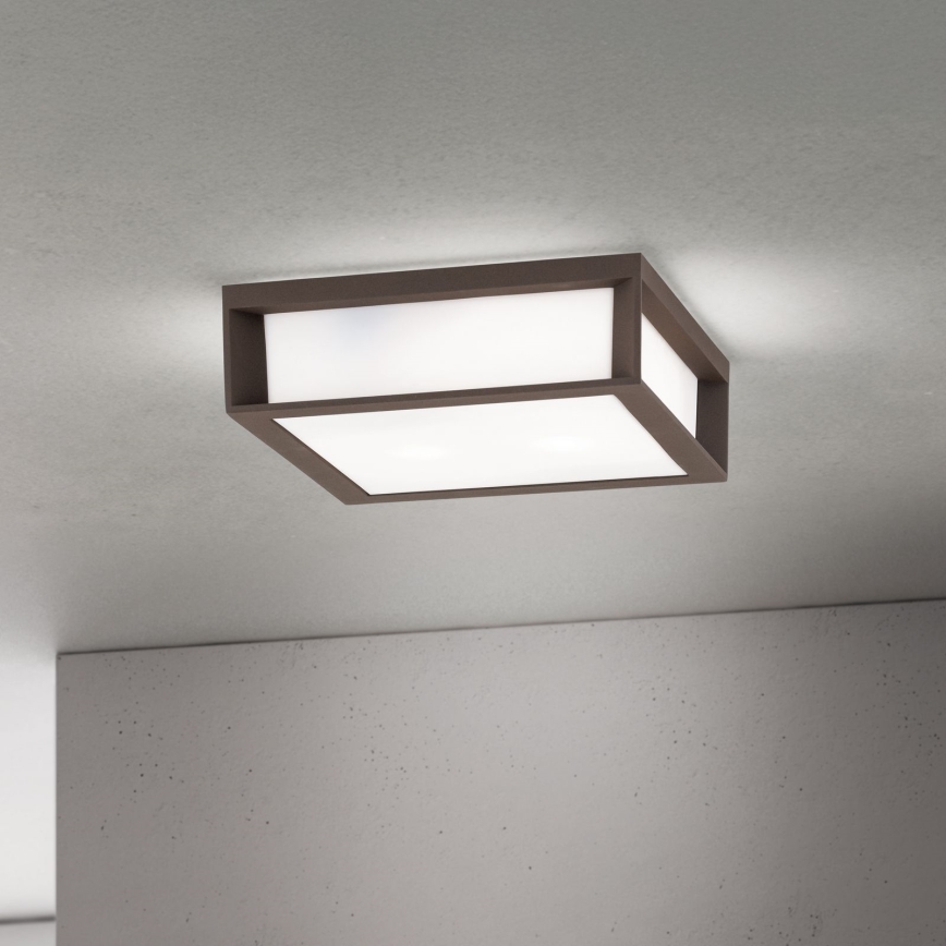 Lauko šviestuvas HENRY 2xE27/15W/230V 26x26 cm IP44 rudas