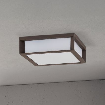 Lauko šviestuvas HENRY 2xE27/15W/230V 26x26 cm IP44 rudas