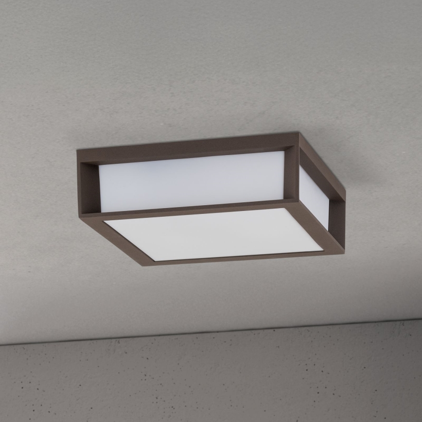 Lauko šviestuvas HENRY 2xE27/15W/230V 26x26 cm IP44 rudas