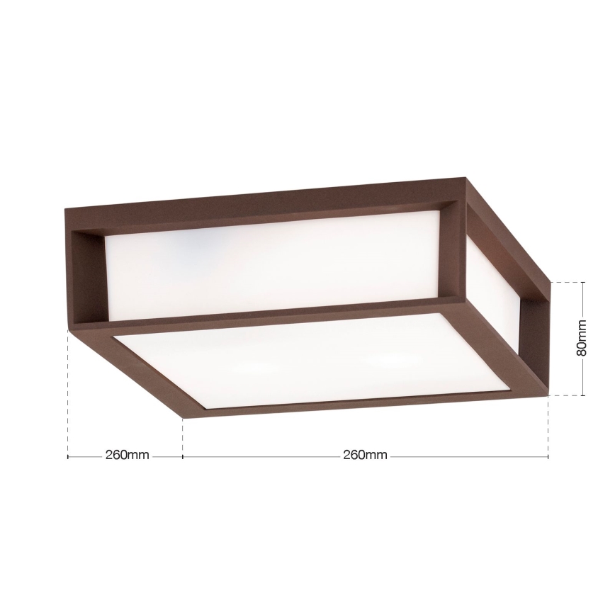 Lauko šviestuvas HENRY 2xE27/15W/230V 26x26 cm IP44 rudas