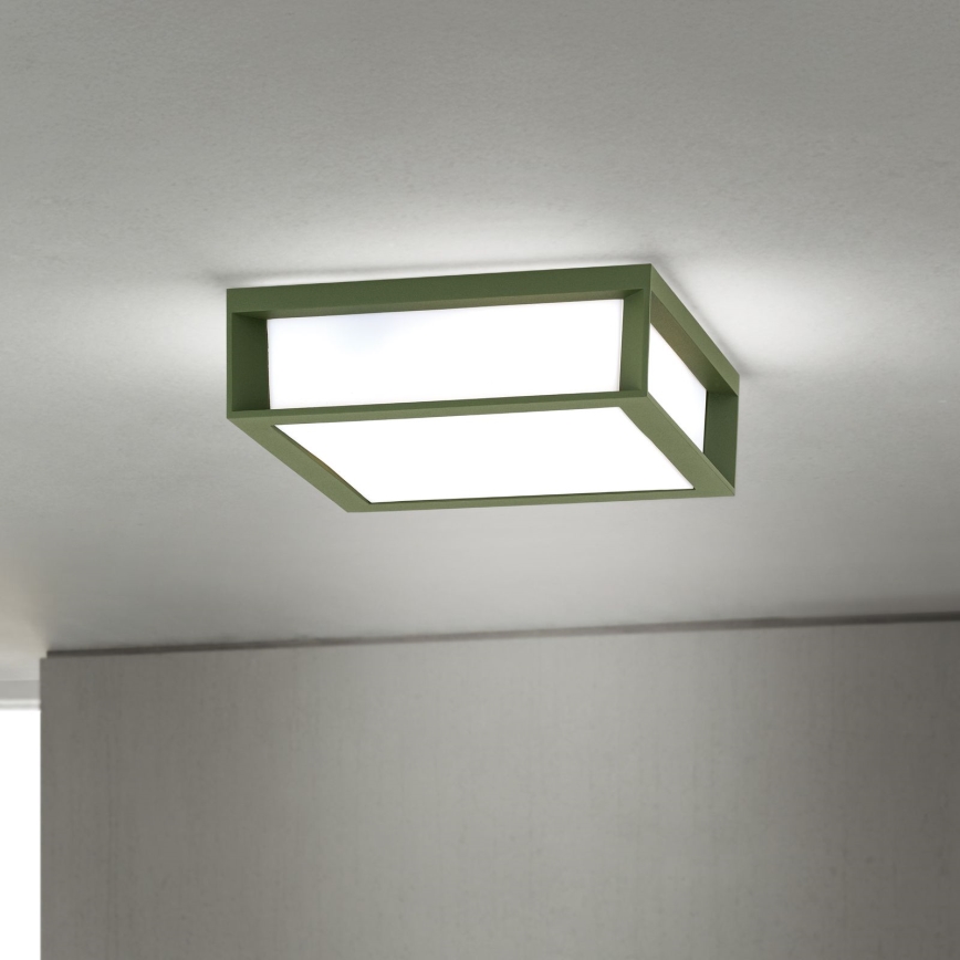 Lauko šviestuvas HENRY 2xE27/15W/230V 26x26 cm IP44 žalias