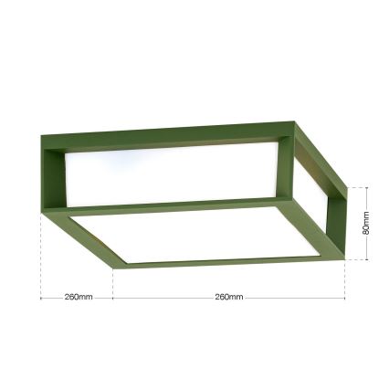 Lauko šviestuvas HENRY 2xE27/15W/230V 26x26 cm IP44 žalias