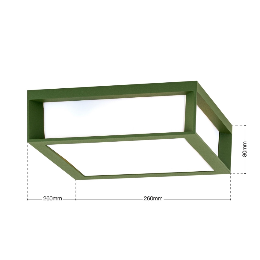 Lauko šviestuvas HENRY 2xE27/15W/230V 26x26 cm IP44 žalias