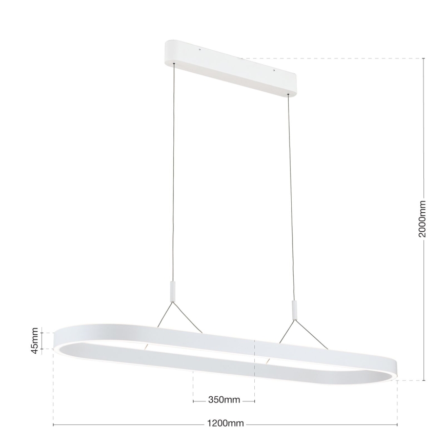 LED pakabinamas šviestuvas CARRARA LED/80W/230V 2700/3000/4000K baltas