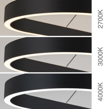 LED liustra ant laido CARRARA LED/80W/230V 2700/3000/4000K juoda