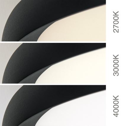 LED lubų šviestuvas KANT, 30W/230V, 2700/3200/4000K, skersmuo 40 cm, juodas