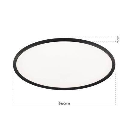 LED lubinis šviestuvas KANT LED/66W/230V 2700/3000/4000K skersmuo 80 cm juodas