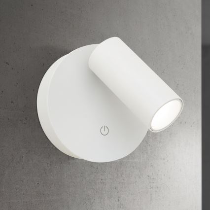 LED reguliuojamas įkraunamas jutiklinis sieninis taškinis šviestuvas LUXY LED/1W/5V 2200 mAh 2700/3000/4000K balta