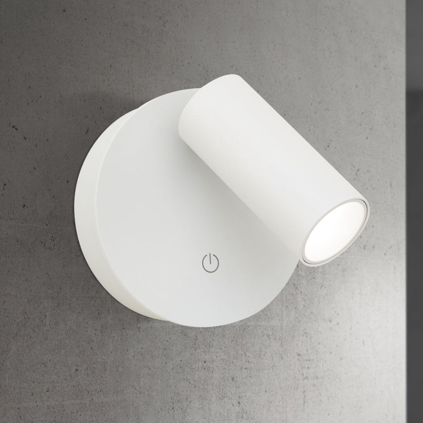 LED reguliuojamas įkraunamas jutiklinis sieninis taškinis šviestuvas LUXY LED/1W/5V 2200 mAh 2700/3000/4000K balta