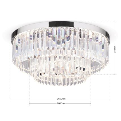 LED Reguliuojamas kristalinis lubų šviestuvas PRISM LED/80W/230V skersmuo 55 cm blizgus chromas