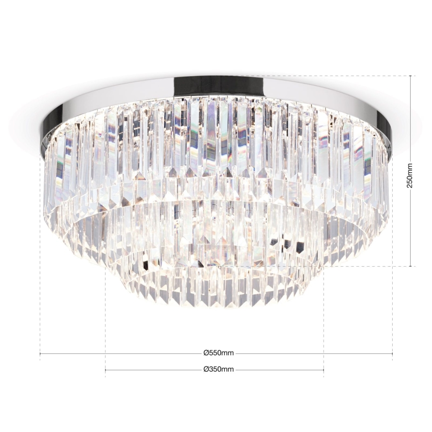 LED Reguliuojamas kristalinis lubų šviestuvas PRISM LED/80W/230V skersmuo 55 cm blizgus chromas