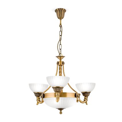 Sietynas, kabinamas ant grandinės ROCCA 6xE27/60W/230V diametras 64 cm bronza/balta