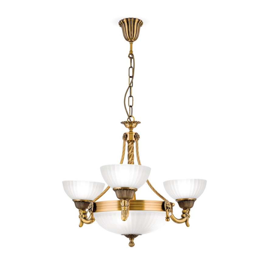 Sietynas, kabinamas ant grandinės ROCCA 6xE27/60W/230V diametras 64 cm bronza/balta