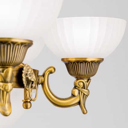 Sietynas, kabinamas ant grandinės ROCCA 9xE27/60W/230V diametras 75 cm bronza/balta